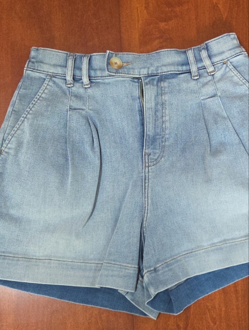 UpWest Womens Light Blue High-Rise Denim Shorts